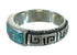 Genuine Sterling Silver Water Wave Turquoise And Opal Ring Size 5 AX87631